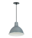 Nora Lighting NRLM-10ST2040GMWLE4/36 10" RLM LED Shade W/36" Stem, CCT 40K, Gun Metal Outer / White Inner Finish