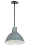 Nora Lighting NRLM-10ST2040GMWLE4/96 10" RLM LED Shade W/96" Stem, CCT 40K, Gun Metal Outer / White Inner Finish