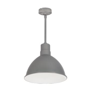 Nora Lighting NRLM-10ST3035GMWLE4/96 10" RLM 96" Stem Mounted LED Shade, Lumens 3000 lm, Color Temperature 3500K, Voltage 120V-277V, Dimming 0-10V/Triac/ELV, Gun Metal/White Finish