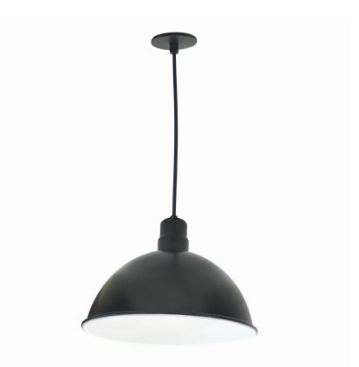 Nora Lighting NRLM-16C2530BWLE4/AC20 16" RLM LED Shade, Lumens 2500 lm, Color Temperature 3000K, Voltage 120V-277V, Dimming 0-10V/Triac/ELV w/ 20-ft Cable, Black/White Finish