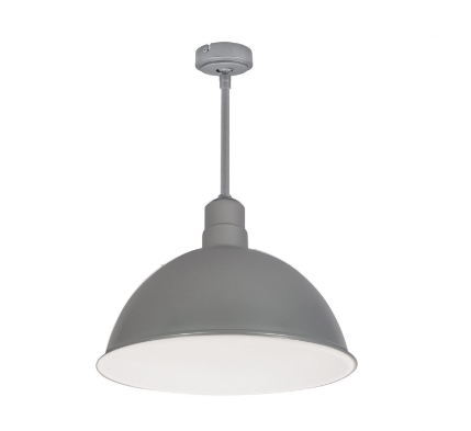 Nora Lighting NRLM-16ST3840GMWLE4/96 16" RLM 96" Stem Mounted LED Shade, Lumens 3800 lm, Color Temperature 4000K, Voltage 120V-277V, Dimming 0-10V/Triac/ELV, Gun Metal/White Finish