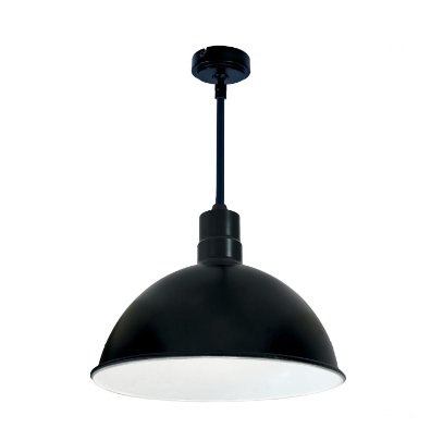 Nora Lighting NRLM-16ST3840BWLE4/96 16" RLM 96" Stem Mounted LED Shade, Lumens 3800 lm, Color Temperature 4000K, Voltage 120V-277V, Dimming 0-10V/Triac/ELV, Black/White Finish