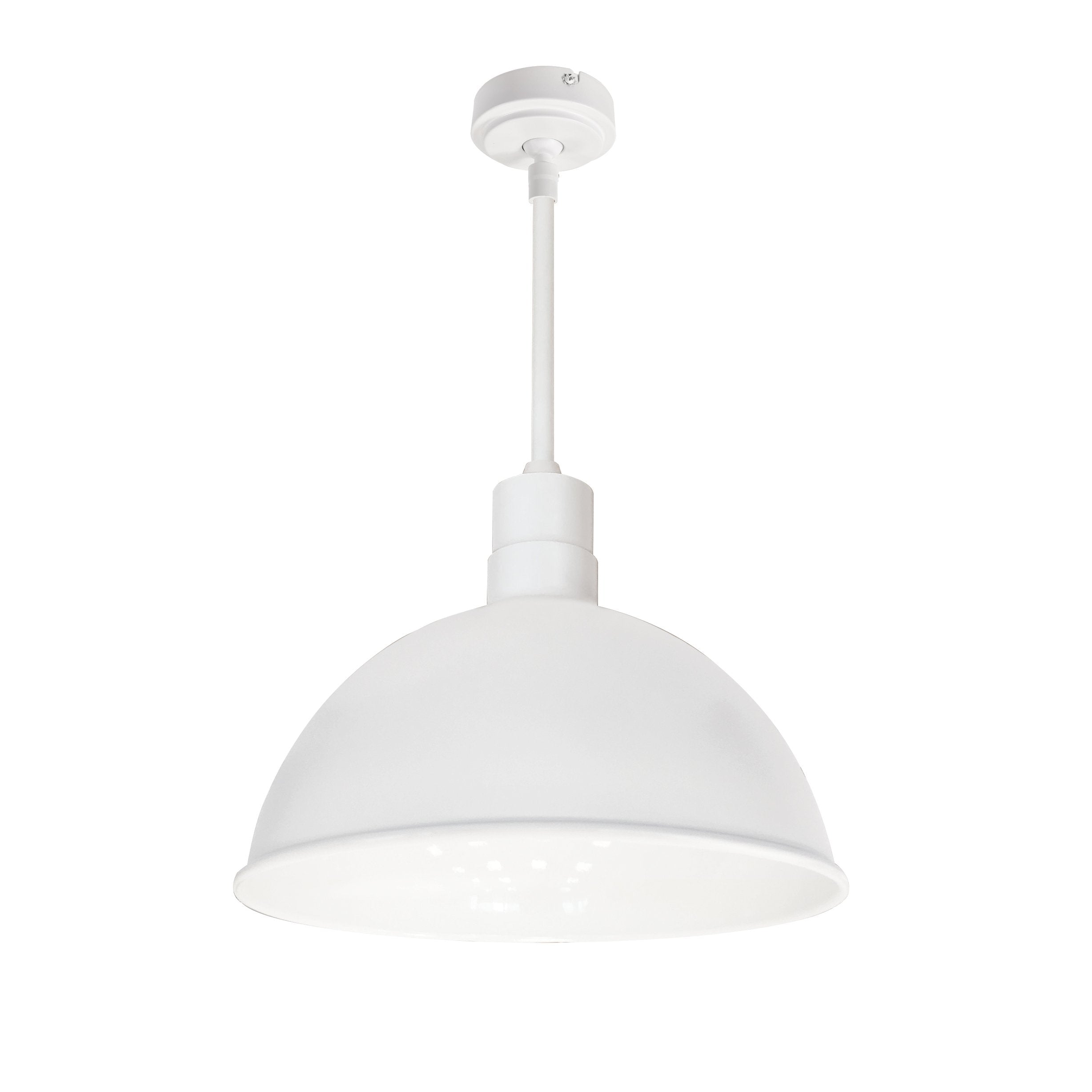 Nora Lighting NRLM-16ST2540WWLE4/96 16" RLM 96" Stem Mounted LED Shade - 27 Watt - 4000K Color Temp. - 2500 Lumens - 0-10V/Triac/ELV - White Outer / White Inner