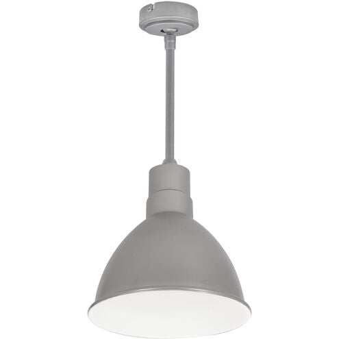 Nora Lighting NRLM-8ST1040GMWLE4/36 8" RLM 36" Stem Mounted LED Shade, 1200lm, 4000K, Gun Metal/White, 120V 0-10V/Triac/ELV & 277V 0-10V Dimming