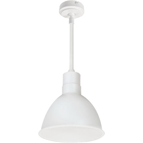 Nora Lighting NRLM-8ST1040WWLE4/96 8" RLM 96" Stem Mounted LED Shade, 1200lm, 4000K, White, 120V 0-10V/Triac/ELV & 277V 0-10V Dimming