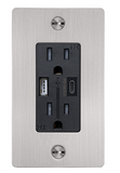 Buster + Punch NSC-073237 Complete Metal USB-A+C Duplex Outlet