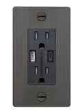 Buster + Punch NSC-093238 Complete Metal USB-A+C Duplex Outlet