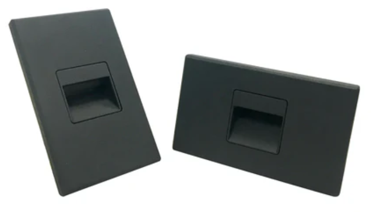 Nora Lighting NSW-720/30B Ari LED Step Light with Interchangeable Horizontal And Vertical Face Plates, 90+ CRI, Non-Dimming, Color Temperature 3000K, Voltage 120V, Wattage 2.5W, Lumens 40lm, Black Finish