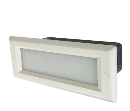 NORA Lighting NSW-842/SCW Brick Die-Cast LED Step Light w/ Frosted Lens Face Plate, Multi-Color Temperature, White Finish