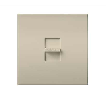 Lutron NT-1500-LA Nova T Single-pole Slide-to-off Dimmer - 1500W Max - Light Almond Finish