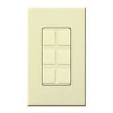 Lutron NT-6PF-AL Nova T Field Customizable 6-Port Frame, Almond Finish