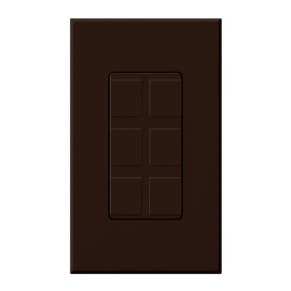 Lutron NT-6PF-BR Nova T Field Customizable 6-Port Frame, Brown Finish