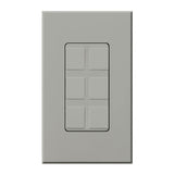 Lutron NT-6PF-GR Nova T Field Customizable 6-Port Frame, Gray Finish