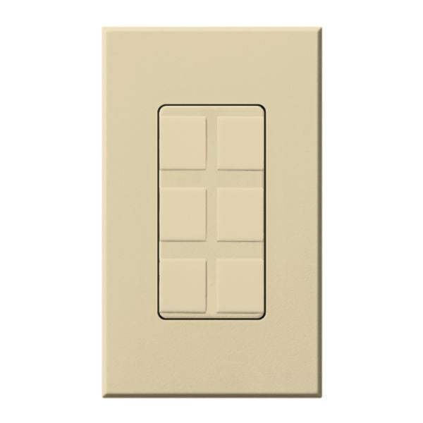 Lutron NT-6PF-IV Nova T Field Customizable 6-Port Frame, Ivory Finish