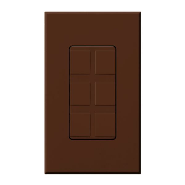 Lutron NT-6PF-SI Nova T Field Customizable 6-Port Frame, Sienna Finish