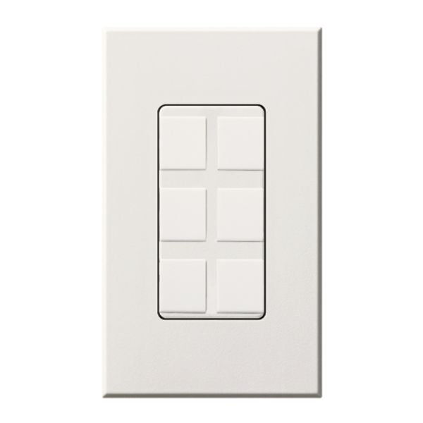 Lutron NT-6PF-WH Nova T Field Customizable 6-Port Frame, White Finish