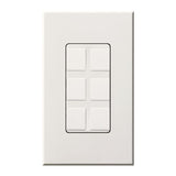 Lutron NT-6PF-WH Nova T Field Customizable 6-Port Frame, White Finish