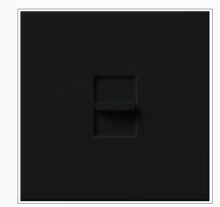 Lutron NT-L-NFB-BL Nova T, 1-Gang Wallplate, For Nova T Large Control, No Fins Broken in Black, Matte Finish