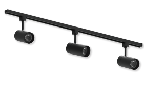 NORA Lighting NTLE-865935SB 4-ft Track Pack with (3) Spot Optic LED Track Heads, Lumens 2450lm, Color Temperature 3500K, Black Finish