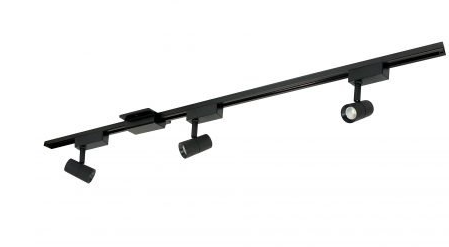 NORA Lighting NTLE-865940NB 4-ft Track Pack with (3) Narrow Flood Optic LED Track Heads, Lumens 2450lm, Color Temperature 4000K, Black Finish