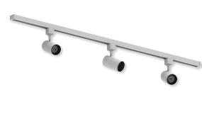 NORA Lighting NTLE-865940SW 4-ft Track Pack with (3) Spot Optic LED Track Heads, Lumens 2450lm, Color Temperature 4000K, White Finish