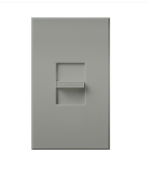 Lutron NTLV-1000-277-GR Nova T Magnetic Low-voltage Single-pole Slide-to-off Dimmer - 600VA - 277V - Grey Finish