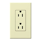 Lutron NTR-15-AL Nova T 15A 125V Duplex Receptacle, Almond Finish