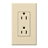 Lutron NTR-15-BE Nova T 15A 125V Duplex Receptacle, Beige Finish