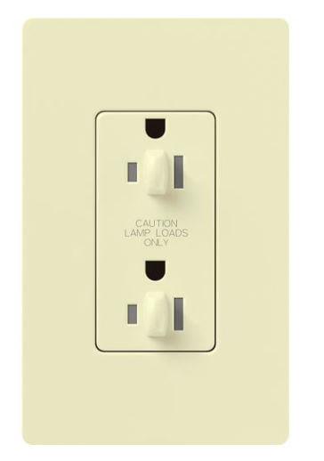 Lutron NTR-15-DDTR-AL Architectural 15A Dual Dimming, Tamper Resist Duplex Receptacle, 125V with Wall Plate, Matte Finish, Almond