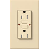 Lutron NTR-15-GFST-BE Nova T 15A 125V Tamper Resistant GFCI Receptacle, Beige Finish