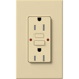 Lutron NTR-15-GFST-IV Nova T 15A 125V Tamper Resistant GFCI Receptacle, Ivory Finish