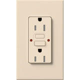 Lutron NTR-15-GFST-LA Nova T 15A 125V Tamper Resistant GFCI Receptacle, Light Almond Finish