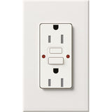 Lutron NTR-15-GFST-WH Nova T 15A 125V Tamper Resistant GFCI Receptacle, White Finish