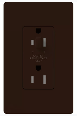 Lutron NTR-15-HDTR-BR Architectural 15A Half-Dimming, Tamper Resist Duplex Receptacle with Wall Plate, Matte Finish, Brown