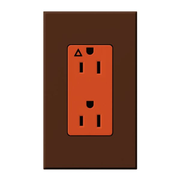 Lutron NTR-15-IG-OR-SI Nova T 15A 125V Isolated Ground Receptacle, Sienna Finish