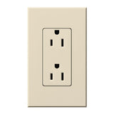 Lutron NTR-15-LA Nova T 15A 125V Duplex Receptacle, Light Almond Finish