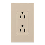 Lutron NTR-15-TP Nova T 15A 125V Duplex Receptacle, Taupe Finish