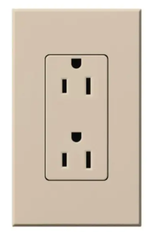 Lutron NTR-15-TR-TP Nova T Architectural 15A Receptacle - Tamper Resistant - Taupe Finish