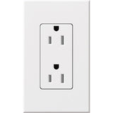 Lutron NTR-15-TR-WH Nova T 15A 125V Tamper Resistant Duplex Receptacle, White Finish