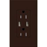 Lutron NTR-15-UBTR-BR Nova T 15A 125V Tamper Resistant Dual USB Receptacle, Brown Finish