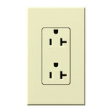 Lutron NTR-20-AL Nova T 20A 125V Duplex Receptacle, Almond Finish