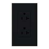 Lutron NTR-20-BL Nova T 20A 125V Duplex Receptacle, Black Finish