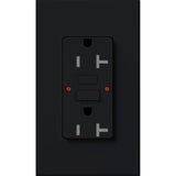 Lutron NTR-20-GFST-BL Nova T 20A 125V Tamper Resistant GFCI Receptacle, Black Finish