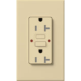 Lutron NTR-20-GFST-IV Nova T 20A 125V Tamper Resistant GFCI Receptacle, Ivory Finish