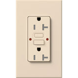 Lutron NTR-20-GFST-LA Nova T 20A 125V Tamper Resistant GFCI Receptacle, Light Almond Finish