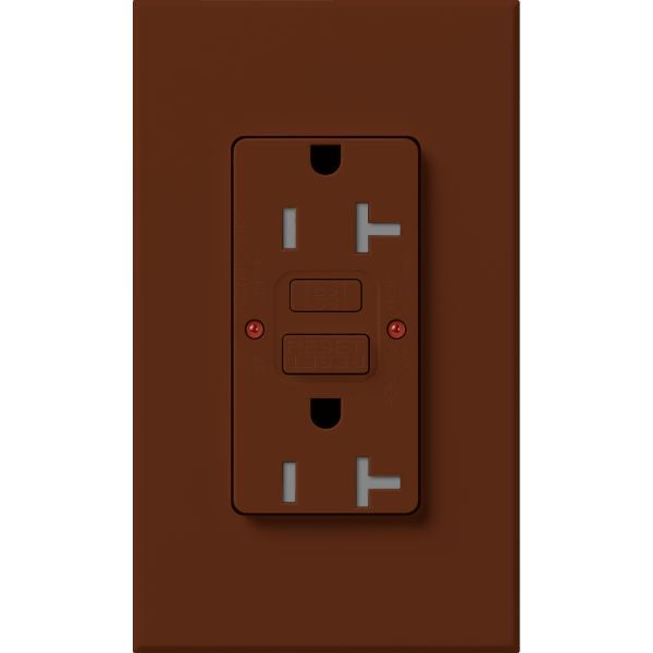 Lutron NTR-20-GFST-SI Nova T 20A 125V Tamper Resistant GFCI Receptacle, Sienna Finish