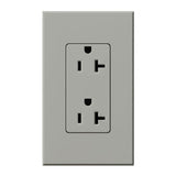 Lutron NTR-20-GR Nova T 20A 125V Duplex Receptacle, Gray Finish