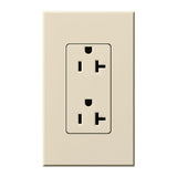 Lutron NTR-20-LA Nova T 20A 125V Duplex Receptacle, Light Almond Finish