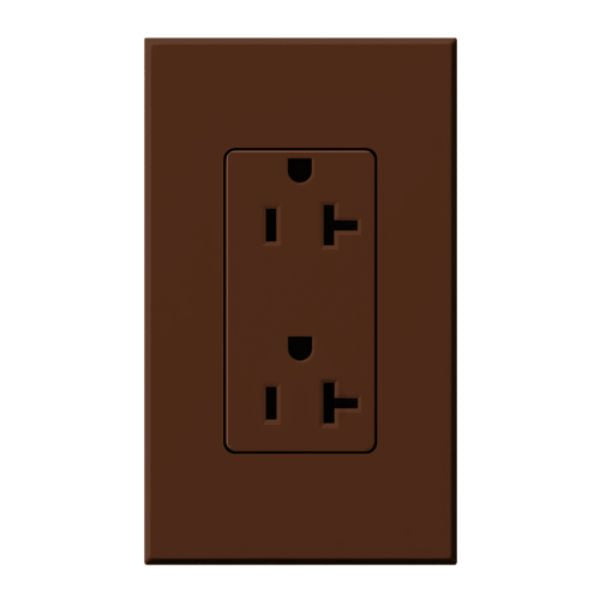 Lutron NTR-20-SI Nova T 20A 125V Duplex Receptacle, Sienna Finish