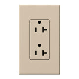 Lutron NTR-20-TP Nova T 20A 125V Duplex Receptacle, Taupe Finish